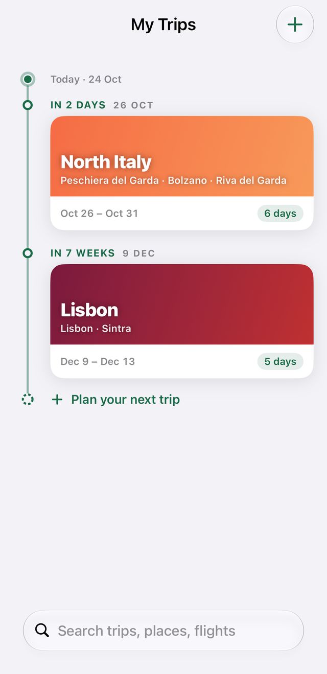Step 1: Plan a trip, day by day