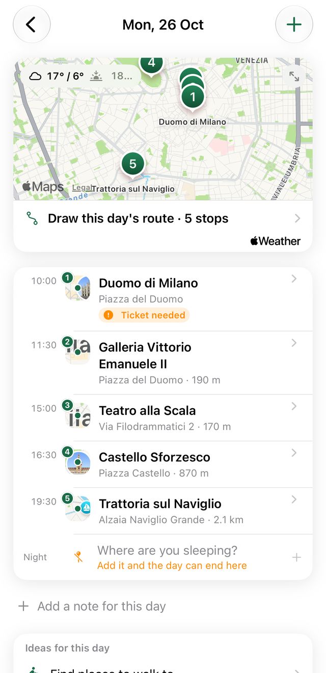 Step 4: Plan a trip, day by day