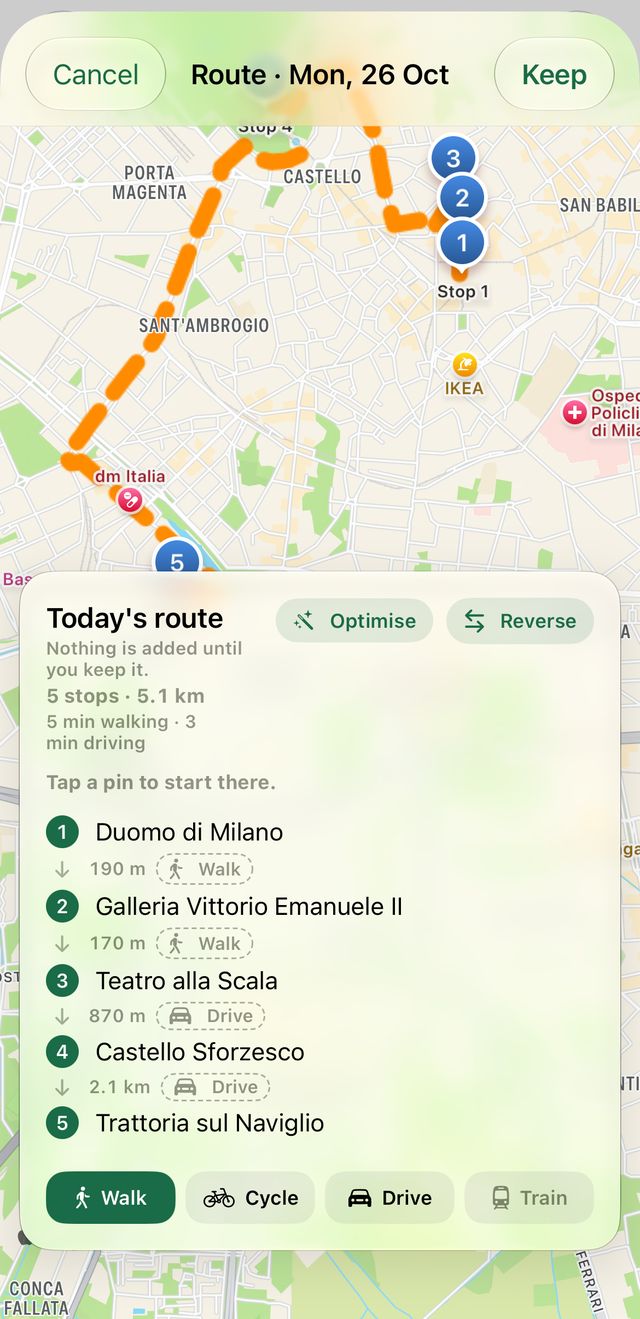 Step 2: Draw a walking route